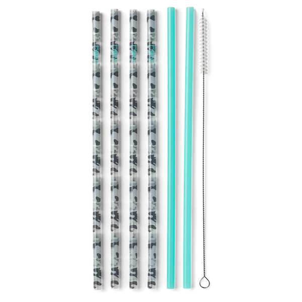 Swig Reusable Straw Set- Incognito Camo & Aqua