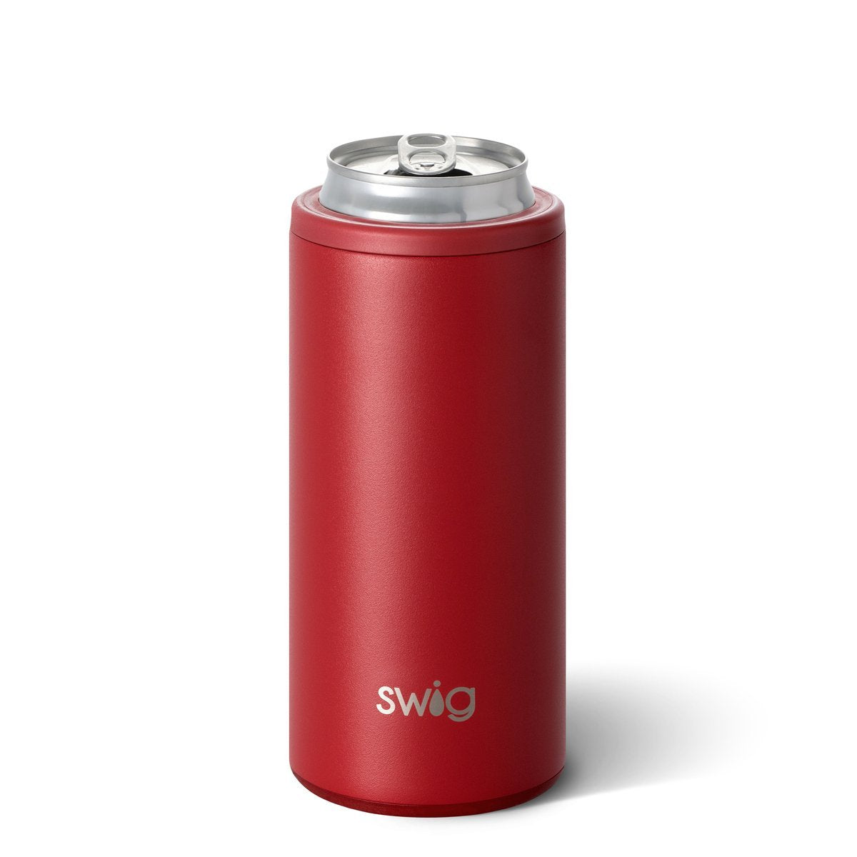 Swig 12oz Skinny Can Cooler - Matte crimson